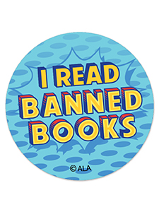 Image for I Read Banned Books Blue Sticker