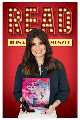 image of Idina Menzel holding a book