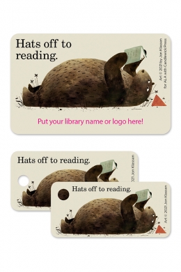 Image of Hats Off to Reading art on library cards