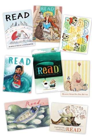 Posters featuring art by Caldecott Medal award-winners.