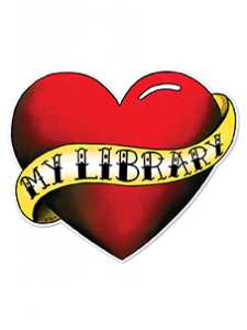 Image for Love My Library Tattoo Window Decal